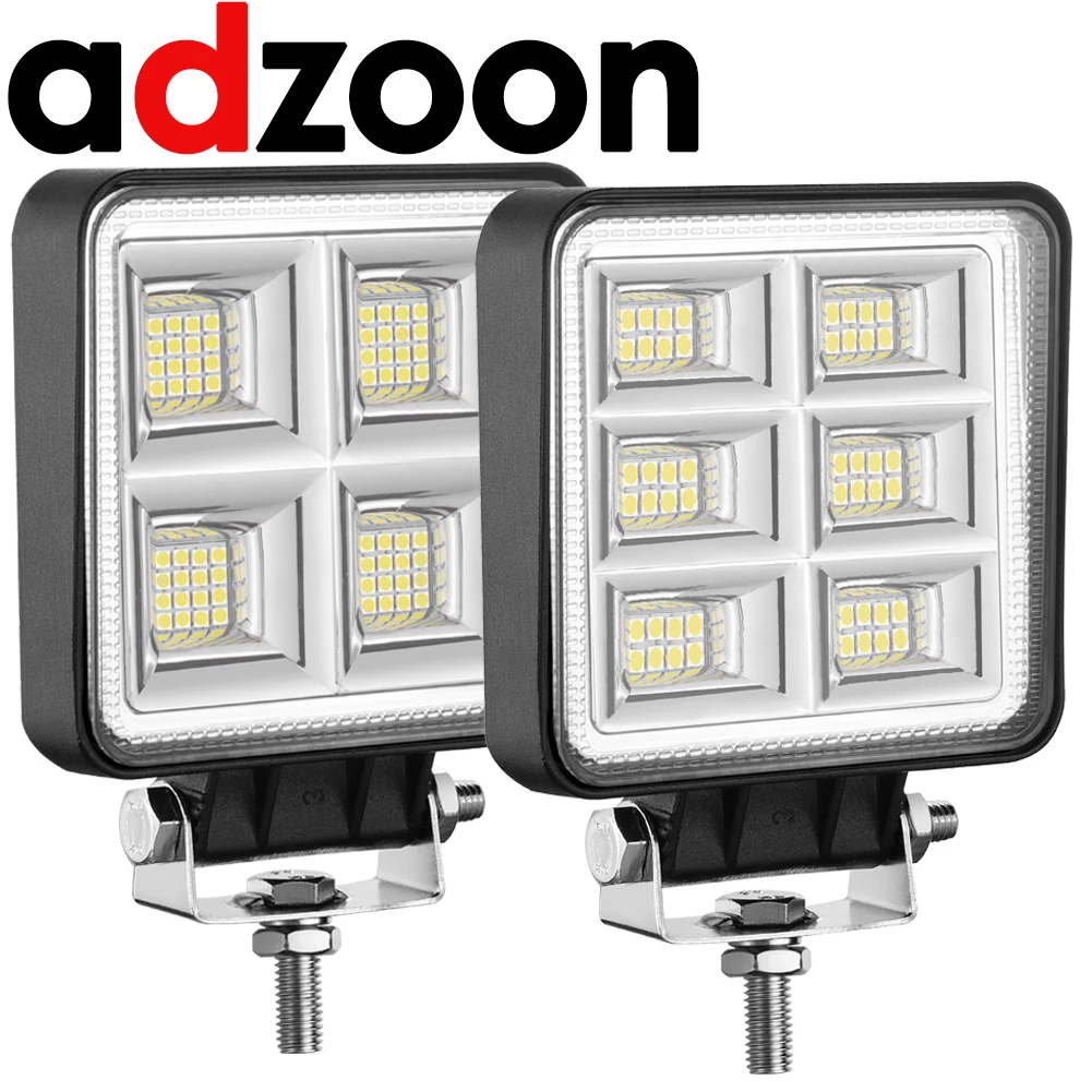 LED Flood Light 2PCS 4inch Off Road Light 12v 24v for Off Road Truck Bus Boat Fog Light Car Light Assembly