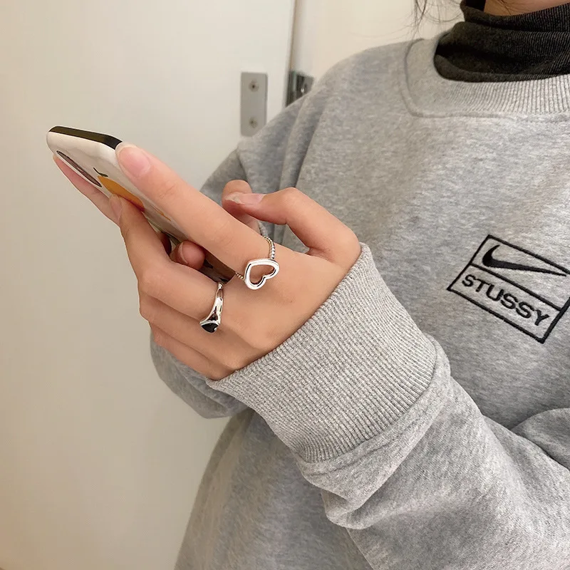 Retro Love Ring Set Light Luxury Minority Exquisite Ring Fashion Ring Female Couple Index Finger Ring - Image 2