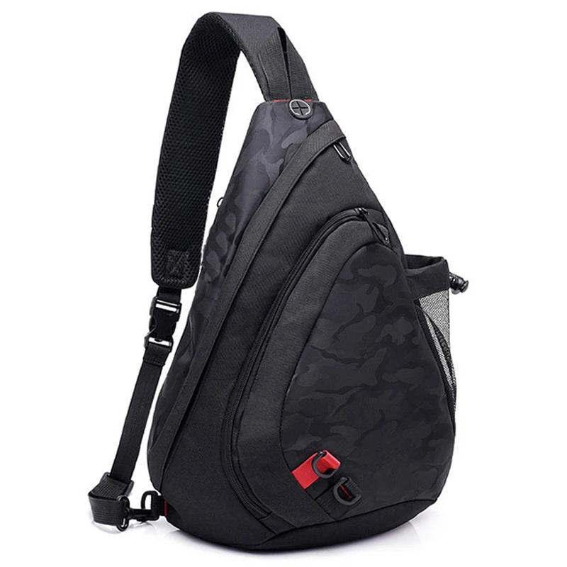 

Men Waterproof Black Camouflage Small Chest Bag Boy Rucksack Male One Shoulder Sling Back Pack Crossbody Bags