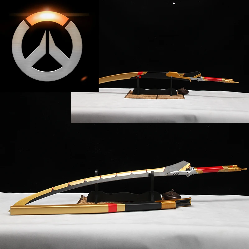 

Game swords anime overwatcher Genji sword 1:1 props carbon steel blade golden color no sharp
