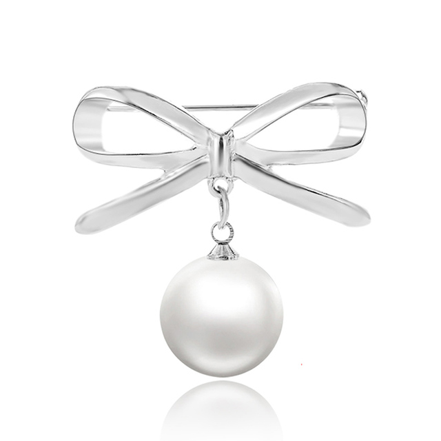 Elegant Pin Fashion Simple Pearl Brooch For Women Charm Cardigan Dress Coat Wearing Enamel Accessories Party Jewelry Gifts