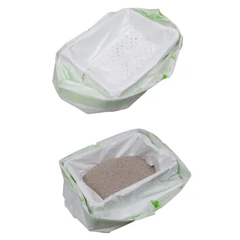 

7PC Lazy Shovel-free Pet Garbage Bag Pick Up Poop Bag Cat Poop Bag Cat Litter Filter Bag