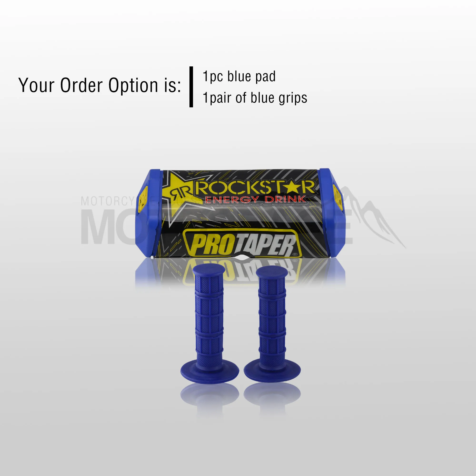 Руль для Pro Taper Pack Bar 1-1/" Renthal Fatbar Колодки Ручки Pit Pro Racing Dirt Pit Bike мотоцикл с адаптер cnc - Цвет: Blue Pad Grip