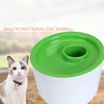 

Detachable Pet Slow Feeder Bowl Portable Tilt Feeding Bowl No Chocking Puppy Food Bowl Plastic Cat Food Water Bowl