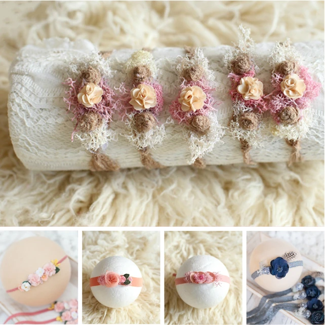 

Newborn Photography Props Baby Headband Flower Headwear Infant Headdress Studio Baby Shoot Accessories Concise Lovely Design