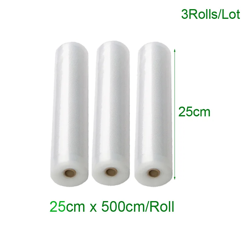 25cm x 500cm 3Rolls Вакуумный пакет для хранения сумки вакуумный упаковщик Еда длительного сохранения свежести 12/15/20/25/28/30 см* 500 см; ; Прямая поставка; - Цвет: 25cm x 500cm 3Rolls