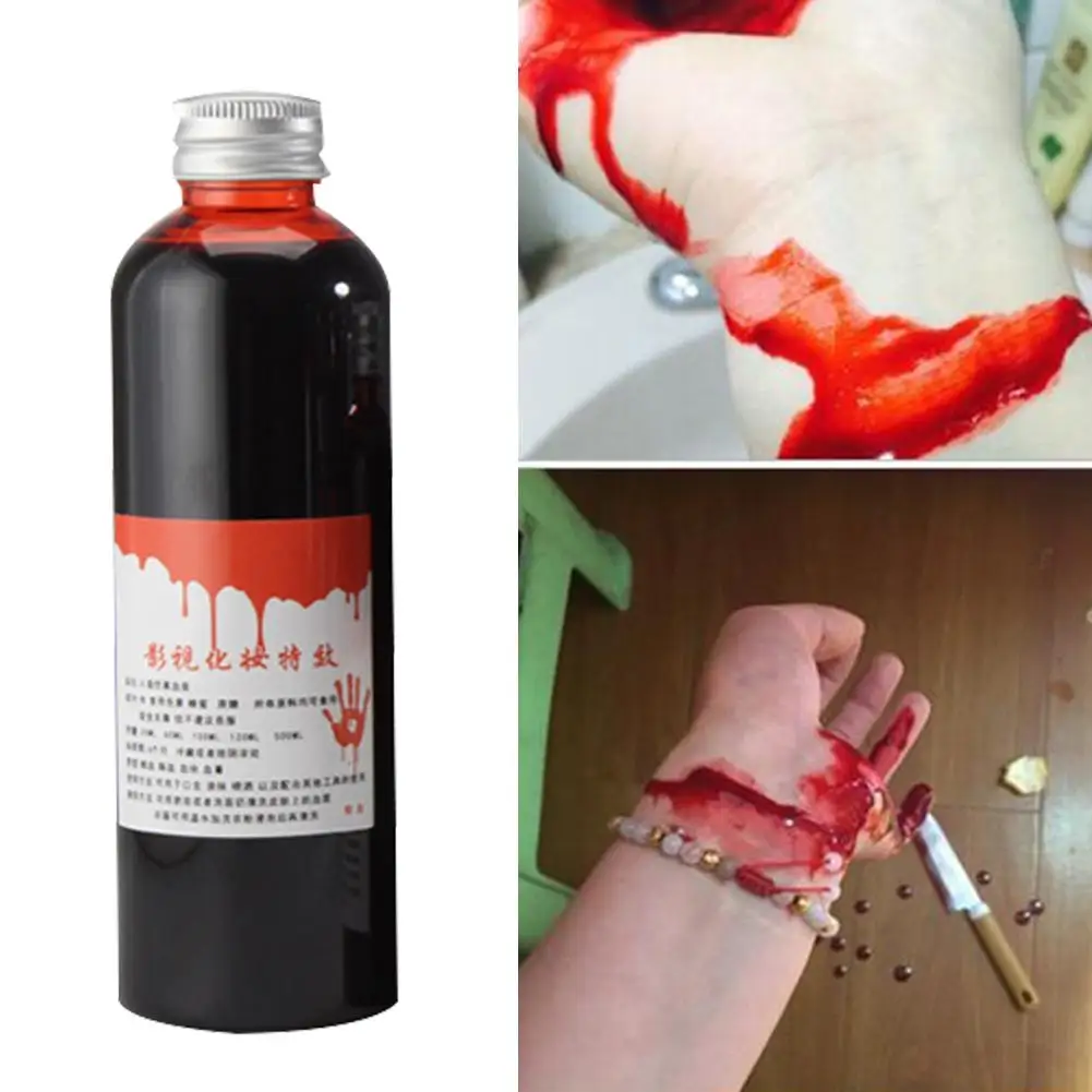 

30/60ml Fake Blood Liquid Bottle Stage Prank Theatrical Vampire Cosplay Props