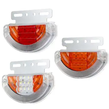 

Waterproof Truck Trailer Light 24V Led Side Marker Signal Lamp Side Light Blinker Wide Vision Half Moon 34 Led Light 4/8pcs