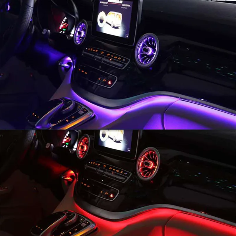 Air Condition Ac Vent Outlet For Benz V Class Vito Viano W447 Car Led Interior Front Console Turbo Style Replace System Control Interior Mouldings Aliexpress