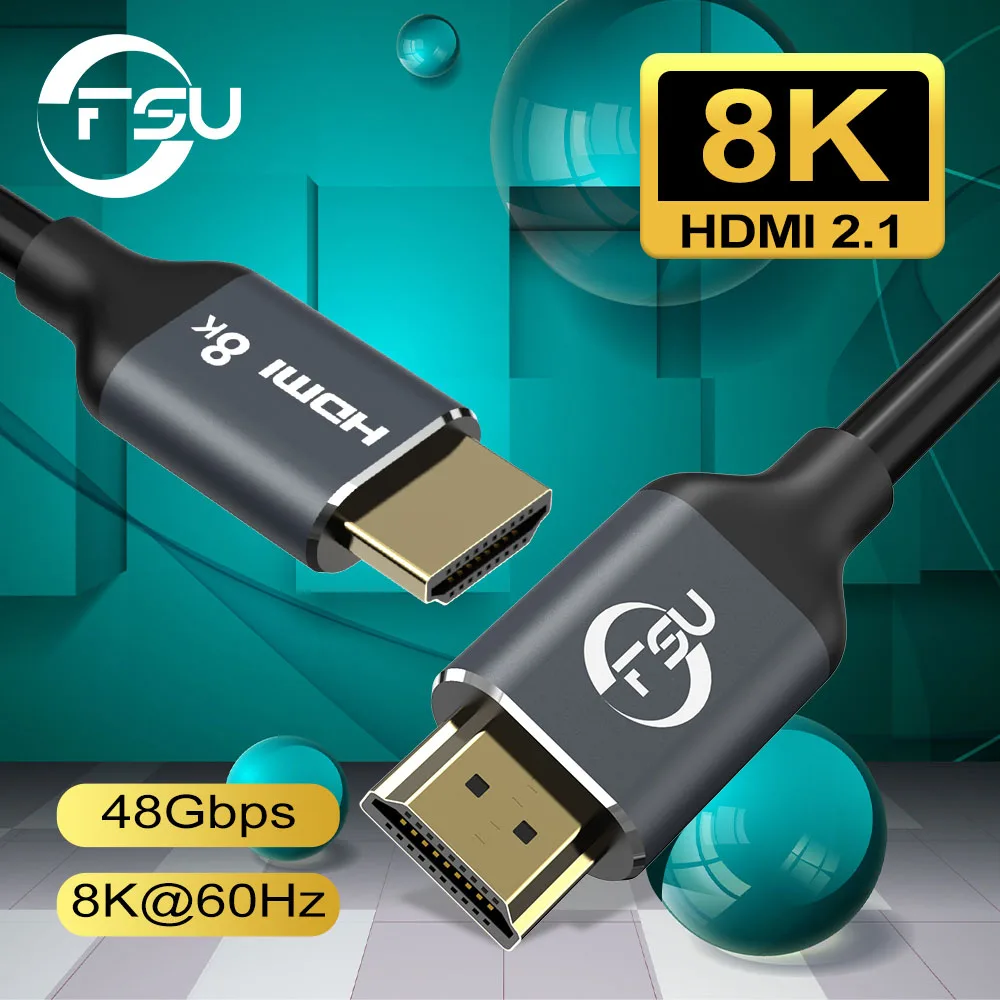 

High Speed HDMI 2.1 Cable 8K/60Hz 48Gbps 3D Male to Male HDMI Cable Cord for PS4 HD TV Box Projector Cable 4K 8K HDMI Cable 2.1