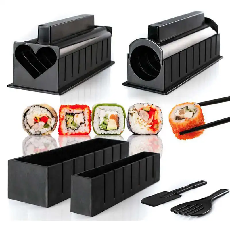 

10 Pics/Set Diy Sushi Maker Onigiri Mold Rice Mould Kits Kitchen Bento Accessories Tools