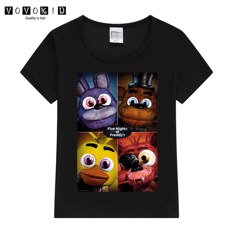 Футболка с принтом Five Nights At Freddy для маленьких мальчиков и девочек забавная