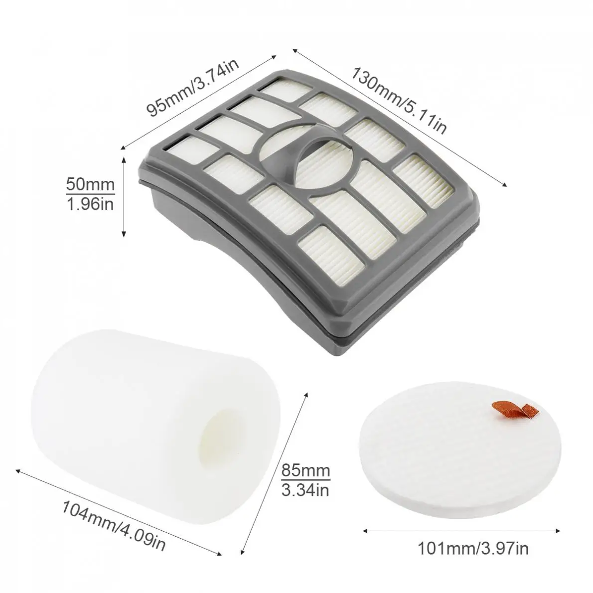Reusable HEPA Filter Vacuum Cleaner Parts Accessory with Filter Cotton and Filter Elements for Shark NV500 / UV560 XFF500