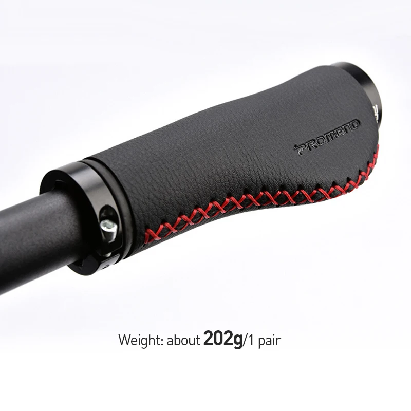 PROMEND Bicycle Handle Grip Pure Hand Stitched Fiber Leather Case Mountain Bike Handlebar Cover