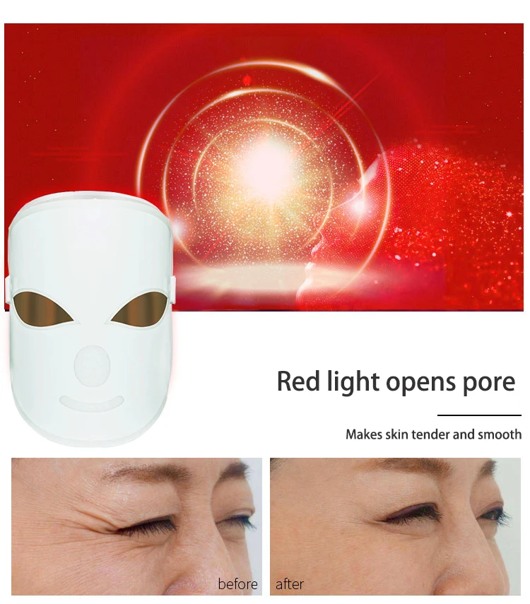 Светодиодный фотонный маска для красоты и омоложения кожи, светодиодный маска для лица, терапия против морщин, акне, средство для подтягивания кожи лица