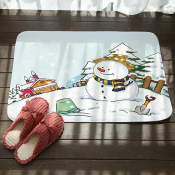 

Santa Elk Christmas Tree Doorway Carpets Rugs Living Room Bedroom Decor Non-slip Floor Mat Bathroom Kitchen Doormat Clean Mat