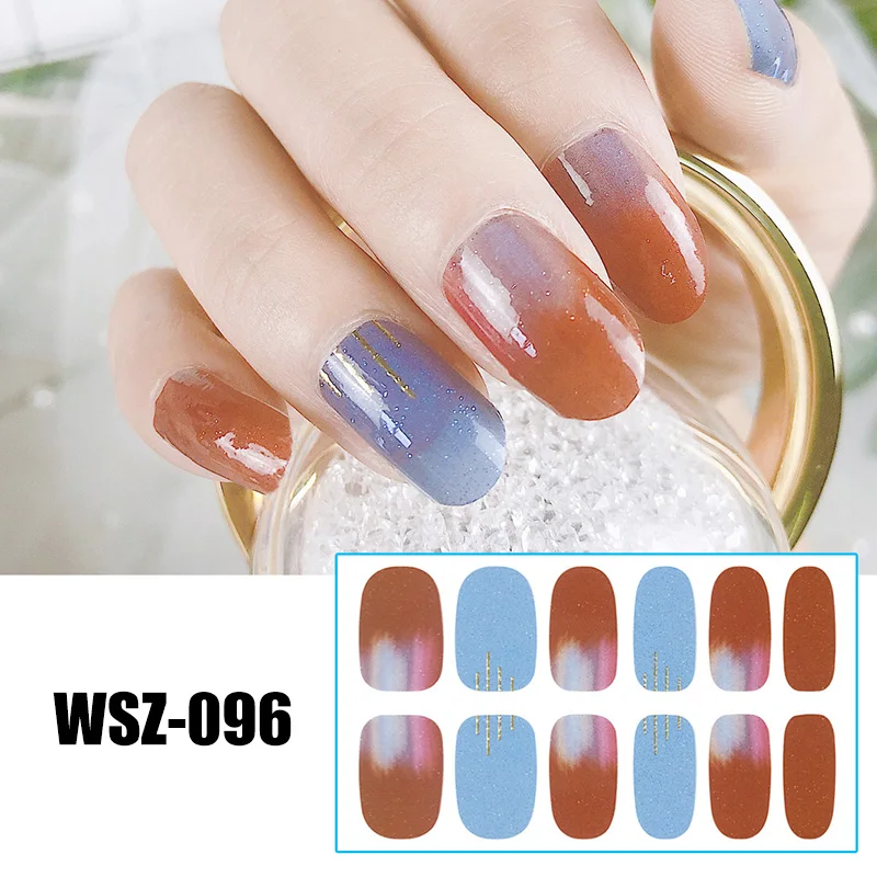 096 Звездная Луна градиентная наклейка для ногтей Bronzing полное покрытие клейкие блестящие наклейки для маникюра принадлежности V9-Drop - Цвет: 096