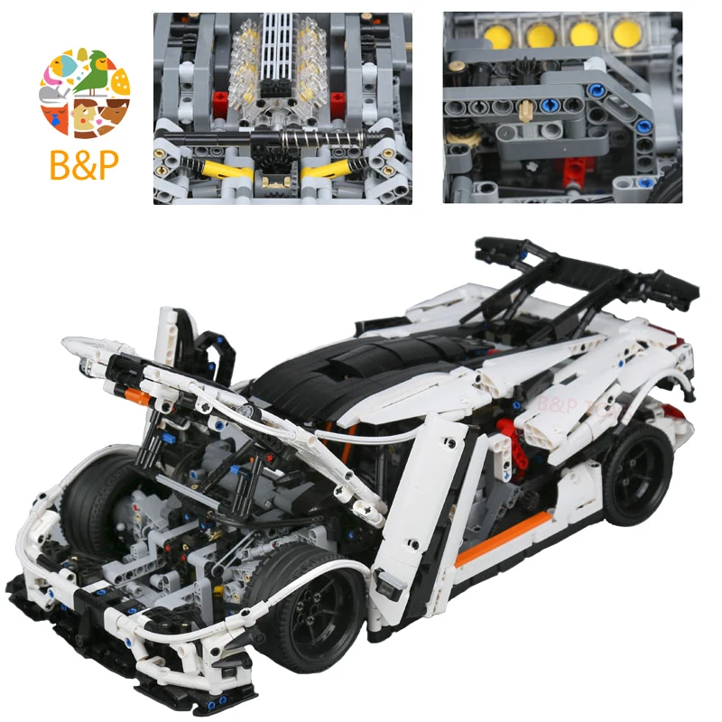 23002, 3136 шт, серия Technic, супер спортивная модель автомобиля, строительные блоки, кирпичи, классические, совместимы с рождественским подарком на день рождения