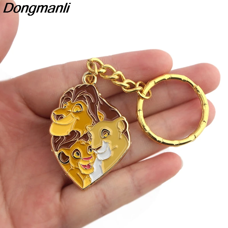 

P3970 Dongmanli The Lion King Key Holder Cute Enamel Metal Pendant Car Keychain For Key Rings Gifts