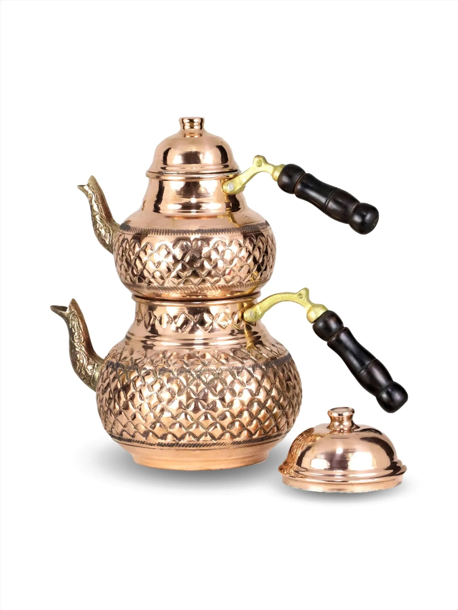 Morya Copper Turkish Tea Pots Set 1teapot Warmer Coffee Teaware Kettle