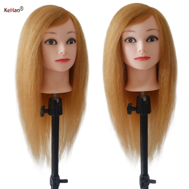 80% Real Hair Practice Curling Straighten Hairdressing Training Head  Hairstyle Doll With Shoulder Braiding Mannequin Head Brown - AliExpress