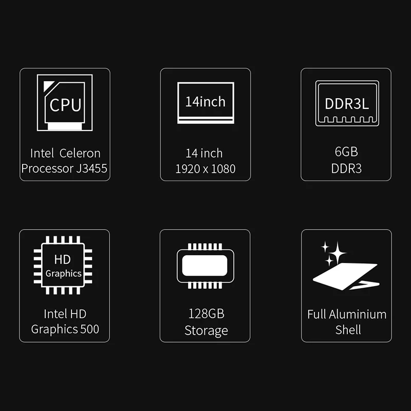 Ноутбук Ezbook X4, 14 дюймов, безрамный, Ips, ультрабук в tel Celeron J3455, 6 ГБ ОЗУ, 128 Гб ПЗУ, ноутбук, 2,4G/5G, Wifi, с B