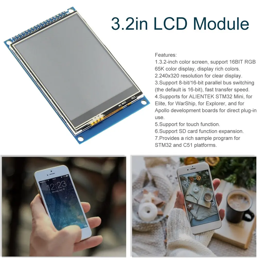 3,2 дюймов TFT 34PIN lcd параллельный порт lcd разрешение 320*240 3,2 дюймов ЖК-дисплей модуль ЖК-плата с сенсорным драйвером IC ILI9341