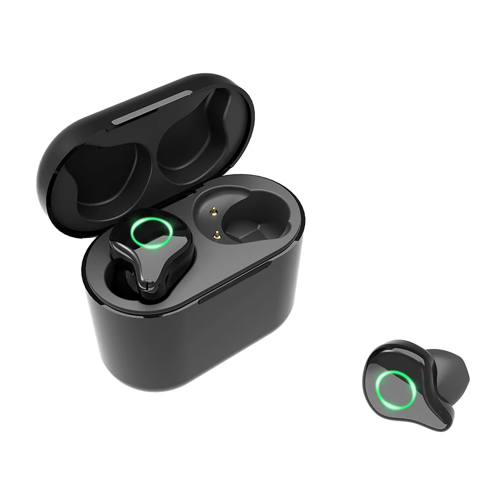 TWS, прямые подключения, настоящие стерео Bluetooth наушники 5,0, беспроводные гарнитуры, наушники с сенсорным управлением, беспроводное зарядное устройство, двойной HD микрофон - Цвет: Green