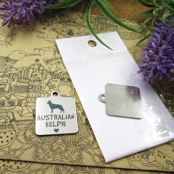 

10pcs--"Australian Kelpie"dog lover dog owner stainless steel charms more style for choosing DIY Charms pendants for necklace