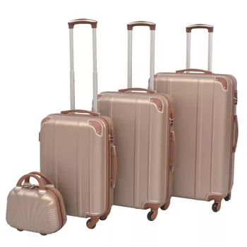 

VidaXL Champagne Four-Piece Rolling Suitcase Set 91193