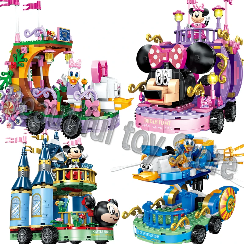 

2020new 4in1 Disney Dream Mickey Minnie Duck Model Building Block Model DIY Anime Classic Movie Toy Gift 1025pcs