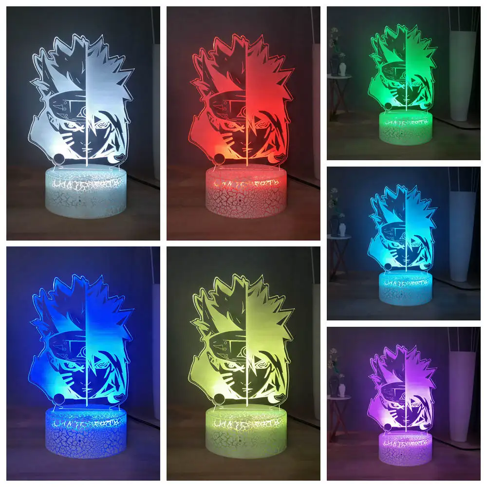 Uzumaki Naruto 3D LED Tischlampe Leselampe Nachtlicht Nachttischlampe 7 Farbe 