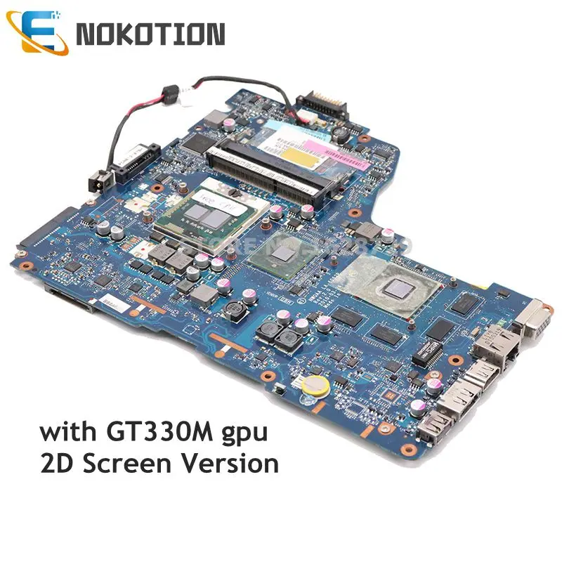 NOKOTION Материнская плата ноутбука для Toshiba Satellite A660 A665 NWQAA LA-6062P K000104400 материнская плата HM55 DDR3 GT330M Бесплатный процессор