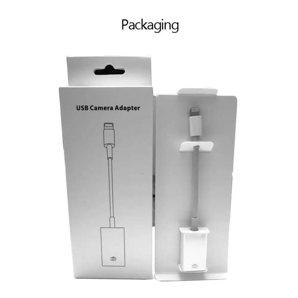 White OTG адаптер для lightning-USB адаптер для iPhone 7 8 X Комплект для подключения камеры конвертер для iPad iOS 12 13 подключение миди пианино - Цвет: White