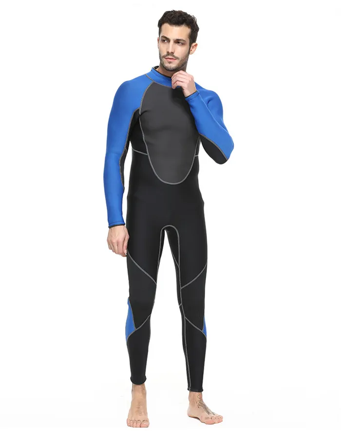 3 мм неопреновый гидрокостюм для мужчин и женщин, костюм для мужчин, t для дайвинга, плавания, серфинга, подводной охоты, костюм для триатлона, гидрокостюмы - Цвет: Синий