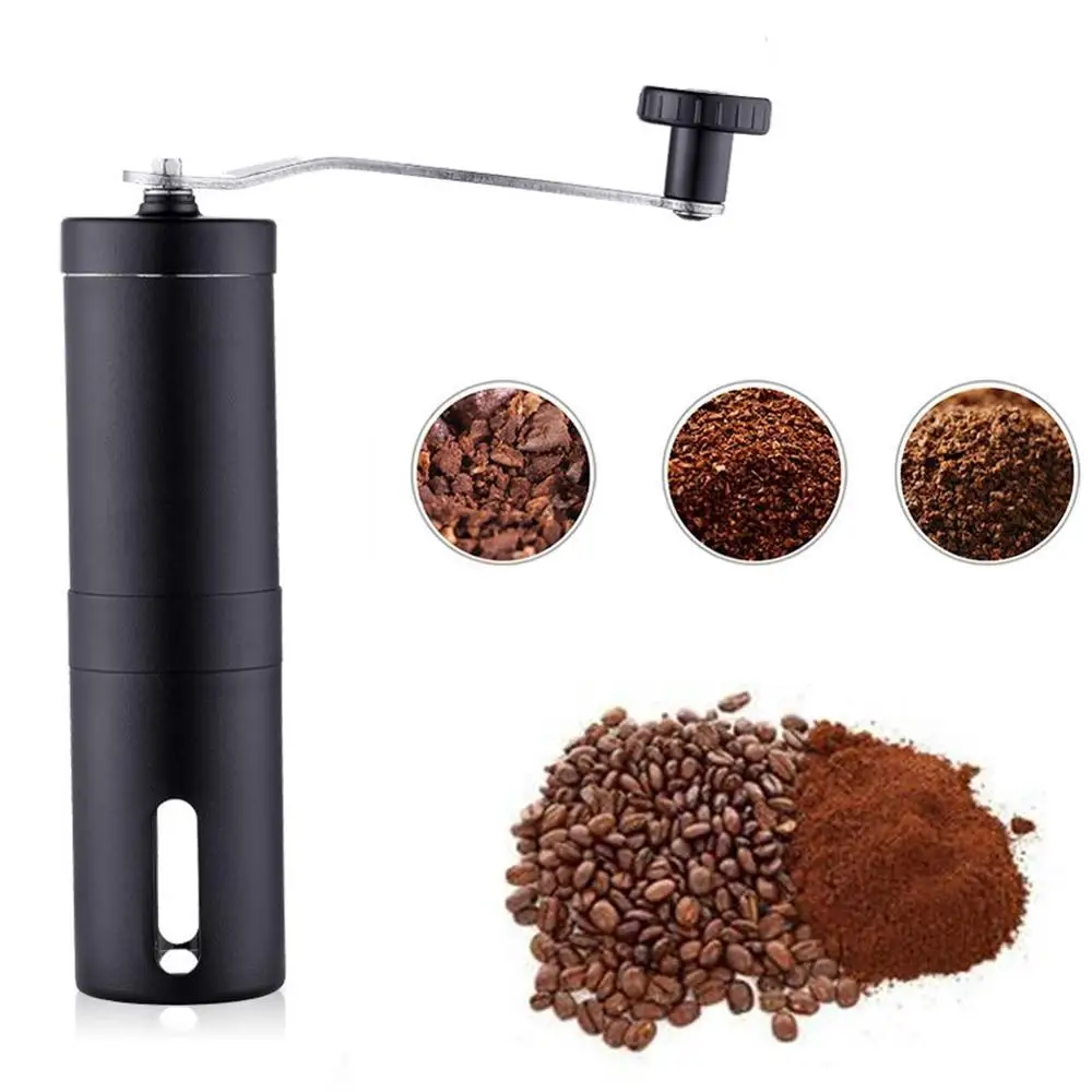 

Black Coffee Grinder Mini Stainless Steel Hand Manual Handmade Coffee Bean Burr Grinders Mill Kitchen Tool Grinders
