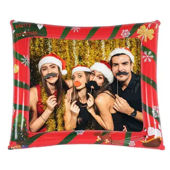 

Christmas photo props - Balloon inflatable photo frame, collapsible，Merry Christmas holiday party decorations