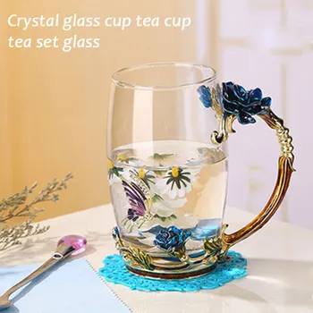 

Creative Water Cup Colour Insulated Thermal Dining Milk Clear Glass Cup Coffee Pots Bar Container Beer Drinks Tea Cup