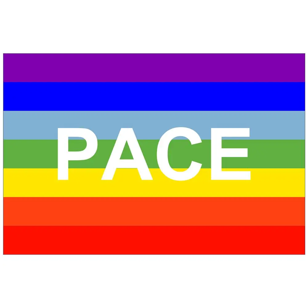 

LGBT Rainbow Flag PACE Flag 3x5FT banner 100D 150X90CM Polyester brass grommets custom print flag