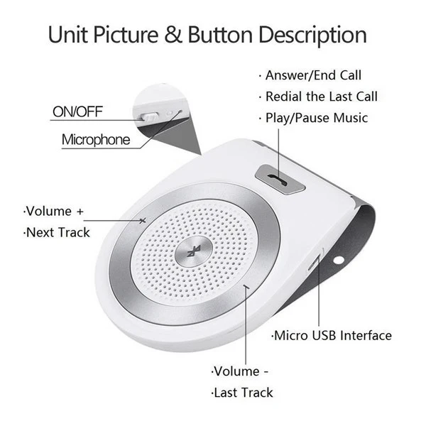 Автомобильный bluetooth-комплект громкой связи колонки телефон Bluetooth 4,1 Edr Беспроводная гарнитура громкой связи вызов T821