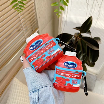 

Fruit Cranderry Juice Drink 3D Case For AirPods 1 2 Pro Box Soft Silicone Wireless Bluetooth Earphone Protect Cover Accessories