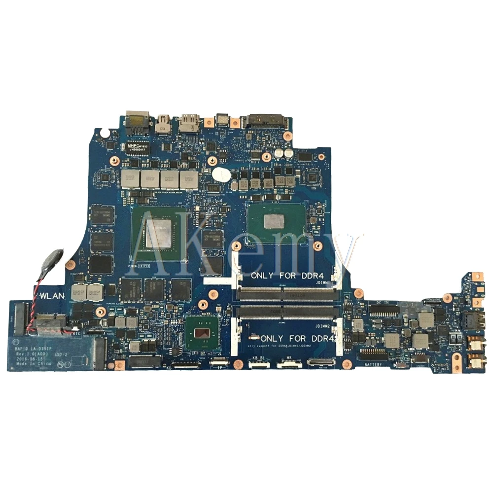 Для Dell Alienware 15 R3 17 R4 Материнская плата ноутбука BAP10 LA-D751P RNF7V CN-0RNF7V материнская плата i7-7700HQ N17E-G2-A1 GTX1070 8 Гб