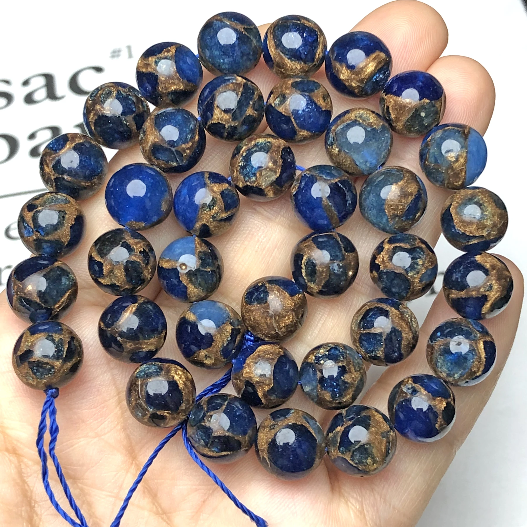 74個(2ストランド/セット) 10mm アフリカンターコイズ 天然石 ビーズ ラウンド 宝石 本物の石 ルース DIY ブレスレッ 551 天然石ターコイズ（白）トルコ石ブレスレット 10mm | Ｐ・ＲＡＲＡ