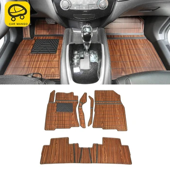 

CarManGo Car Floor Mats Set for Front 2nd Row Synthetic Wood Tray Pad Foot Mat Carpets for Nissan X-Trail Rogue 2013-2019