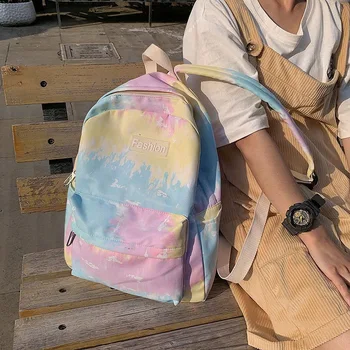 

Tie-dyed Canvas Women Backpack High Quality Schoolbags For Teenage Girls Travel Backpack College Student Book Bag Mochila