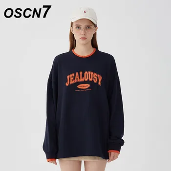

OSCN7 High Street Casual Print Loose Sweatshirts Women 2020 Fall Fashion Streetwear Harajuku Oversize Sweatshirts Women H0119