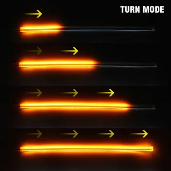 

Soft Silicone LED Strip 2PCS set 60CM DRL Yellow Flowing Sequential Tube