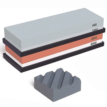 

Knife Sharpening Stone Set with Flattening Stone 400/1000 3000/8000 Grit Water Stone,Whetstone Knife Sharpener Stone