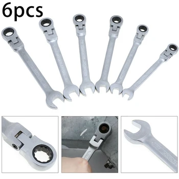 

6pcs Socket Spanner Combination Wrench Ratchet Chrome Plated Tool Steel Torque