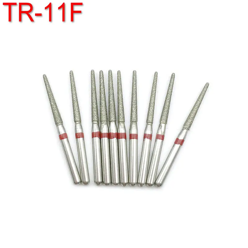 10pcs/pack Dental Diamond Burs Drill for Dentistry Handpiece Handle